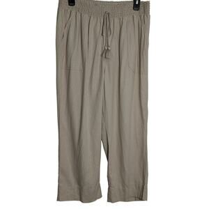 Westbound Woman Plus Size Linen Blend Crop Pull-On Pants 1X